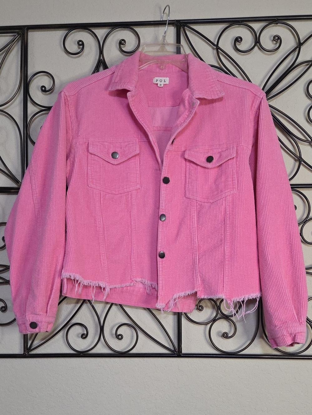 POL Bubblegum Pink Corduroy Jacket Sz S/M